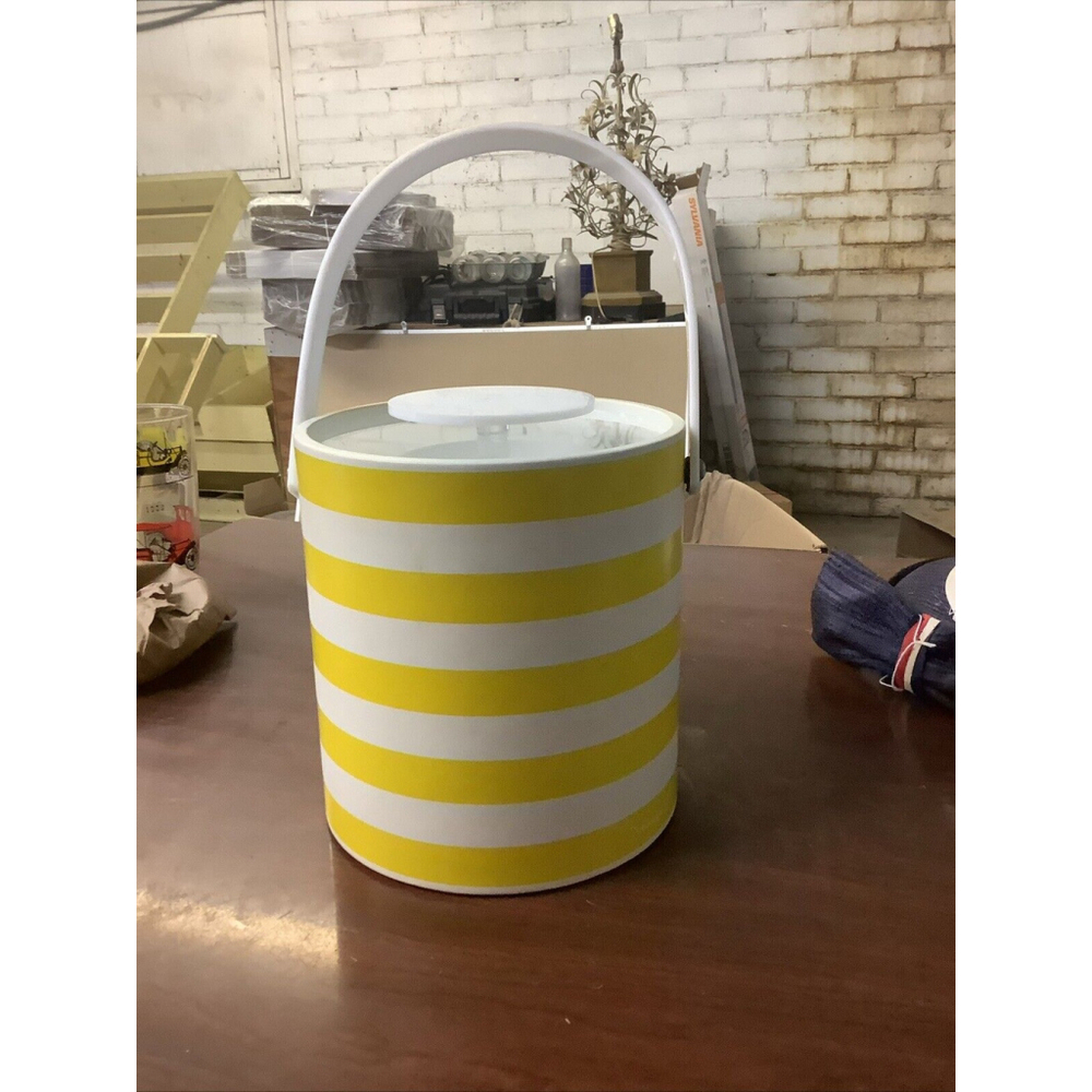 Mid century Morgan Designs, Bucket Brigade Ice Bucket Morgan Yellow VINYL USA